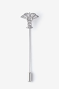 Caduceus Silver Lapel Pin Photo (0)