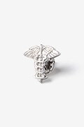 Caduceus Silver Lapel Pin Photo (0)