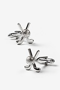 Crossed Golf Clubs Silver Cufflinks Photo (0)