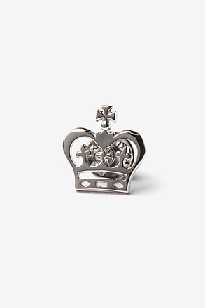 Crown Silver Lapel Pin