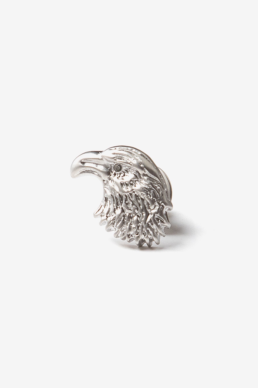 Eagle Head Silver Lapel Pin Photo (0)