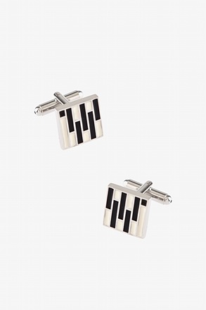 Enameled Tiles Silver Cufflinks