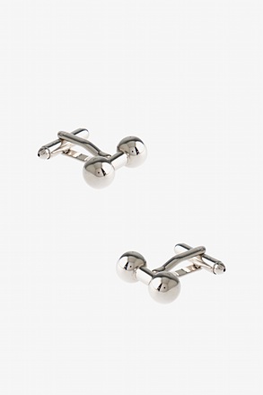 Executive Barbell Silver Cufflinks