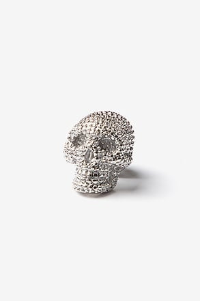 _Fancy Skull Silver Lapel Pin_