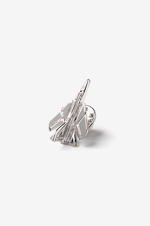 Fighter Jet Silver Lapel Pin