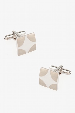 Four Corners Square Silver Cufflinks