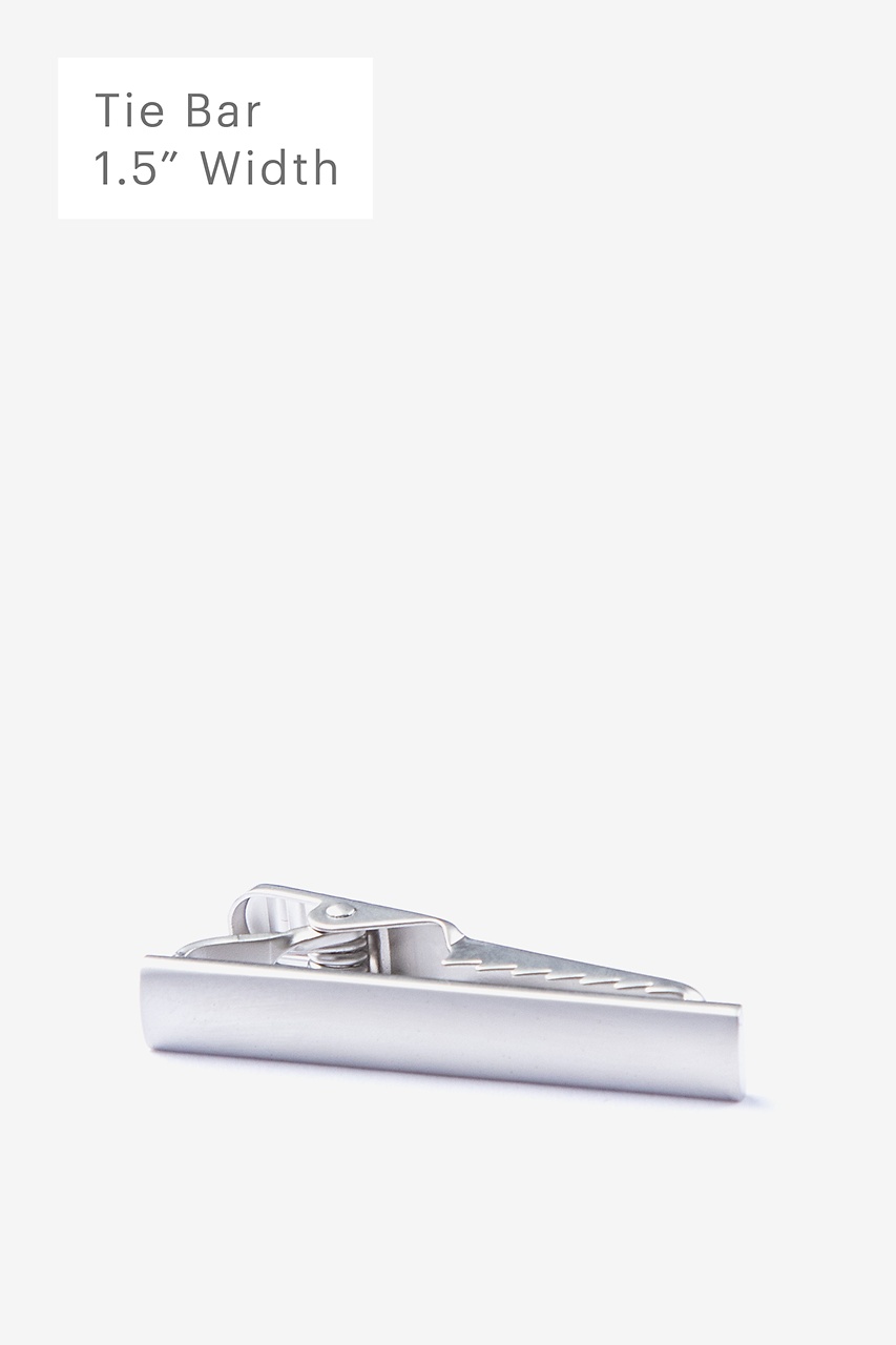Frosted Curve Silver Tie Bar Photo (0)