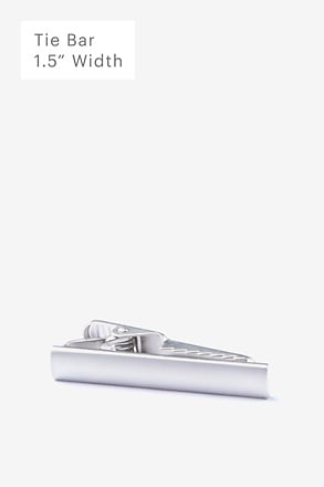 Frosted Curve Silver Tie Bar