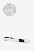 Genuine Onyx Rectangle Silver Tie Bar Photo (0)