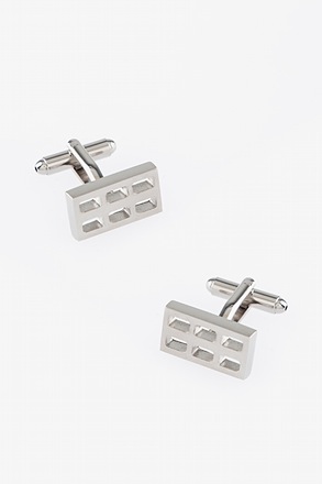 Grid Silver Cufflinks