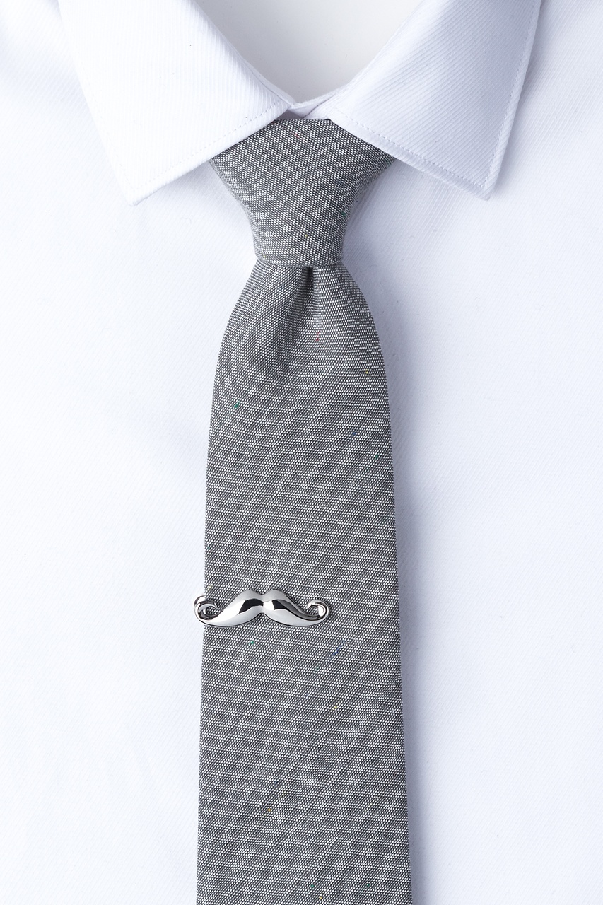 Handlebar Mustache Silver Tie Bar Photo (1)