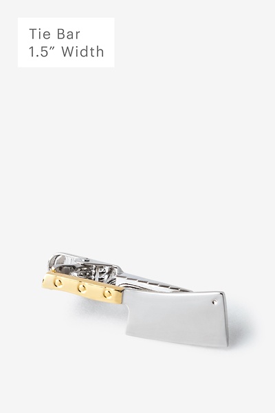 Silver Metal Meat Cleaver Tie Bar