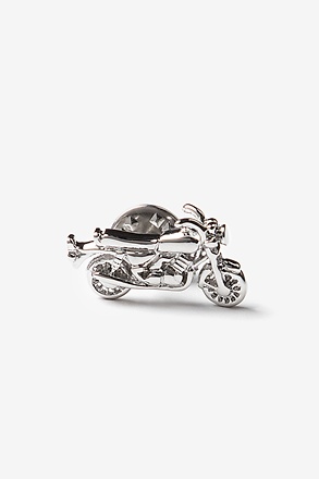 Motorcycle Silver Lapel Pin