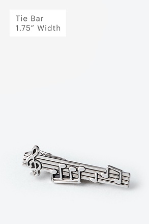 Music Notes Silver Tie Bar