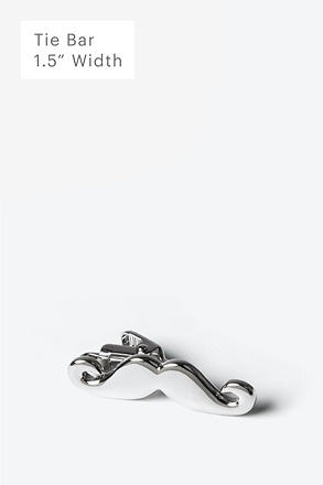 Mustache Silver Tie Bar