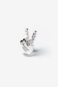 Peace Sign Silver Lapel Pin Photo (0)