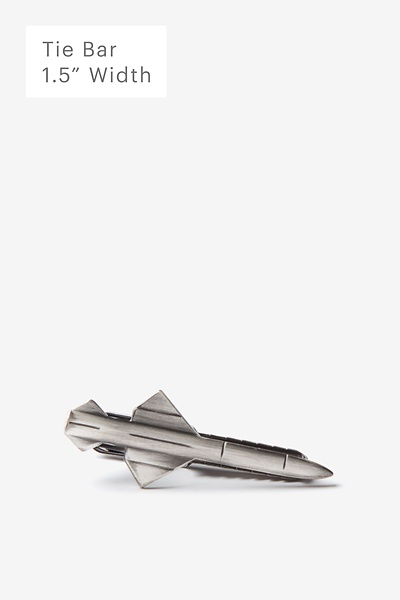 Silver Metal Rocket Tie Bar