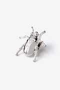 Scarab Beetle Silver Lapel Pin Photo (0)