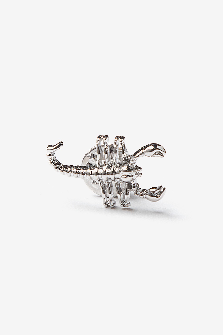 Silver Metal Scorpion Lapel Pin