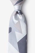 Geometric Camo Silver Extra Long Tie Photo (0)