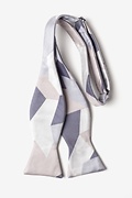 Geometric Camo Silver Self-Tie Bow Tie Photo (1)