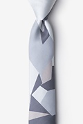 Geometric Camo Silver Skinny Tie Photo (0)