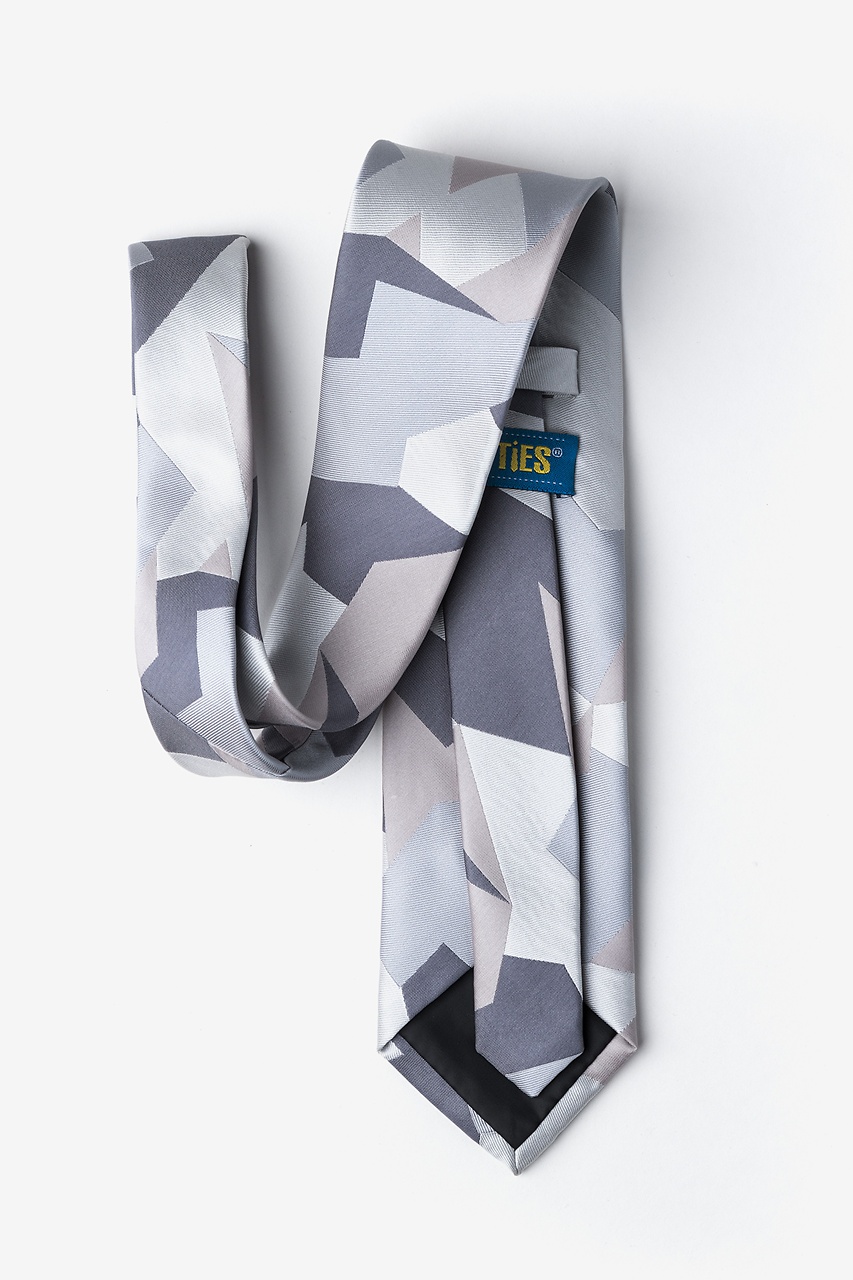 Geometric Camo Silver Tie Photo (1)