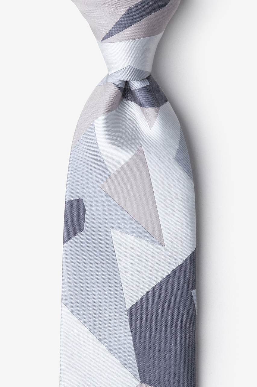 Geometric Camo Silver Tie Photo (0)