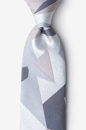 Geometric Camo Silver Tie