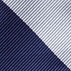 Silver Microfiber Silver & Navy Stripe Self-Tie Bow Tie