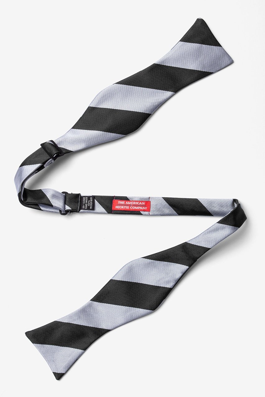 Silver & Black Stripe Self-Tie Bow Tie Photo (1)