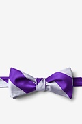 Silver Microfiber Silver & Purple Stripe