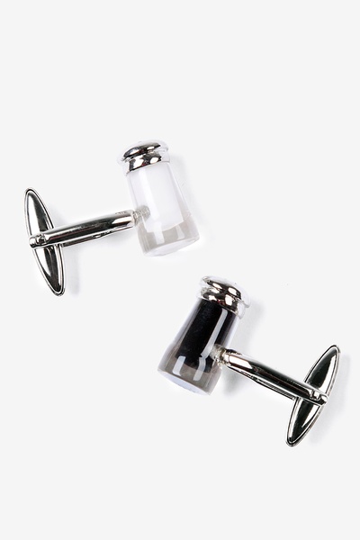 Silver Rhodium Salt & Pepper Shakers Cufflinks | Ties.com
