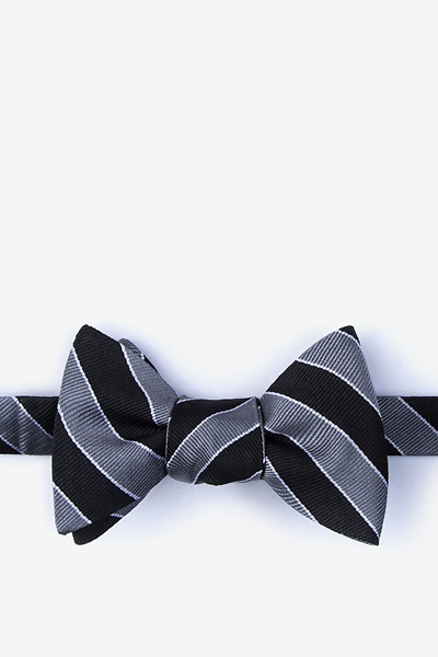 Silver Silk Fane Self-Tie Bow Tie
