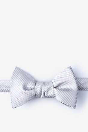 Rene Silver Self-Tie Bow Tie