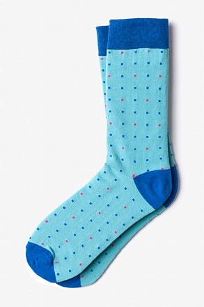 _Long Beach Dots Sky Blue Medium-Large Sock_
