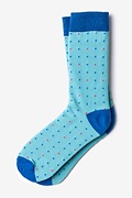 Long Beach Dots Sky Blue Sock Photo (0)