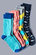 Long Beach Dots Sky Blue Sock Photo (3)