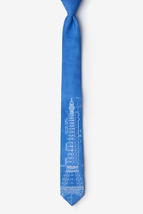 Eiffel Tower Sky Blue Skinny Tie