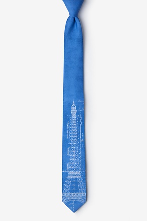 _Eiffel Tower Sky Blue Skinny Tie_