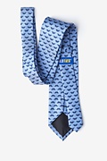Mustache Repeat Sky Blue Extra Long Tie Photo (1)