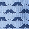Sky Blue Microfiber Mustache Repeat Skinny Tie