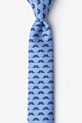 Mustache Repeat Sky Blue Skinny Tie Photo (0)