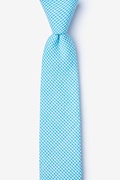 Chamberlain Check Sky Blue Skinny Tie Photo (0)