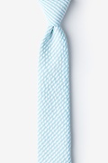 Sky Blue Kensington Seersucker Skinny Tie Photo (0)