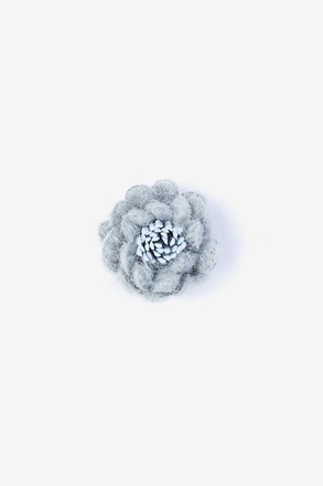 Rustic Yarn Flower Slate Lapel Pin