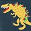 Slate Carded Cotton Tacosaurus Rex Medium-Large Sock