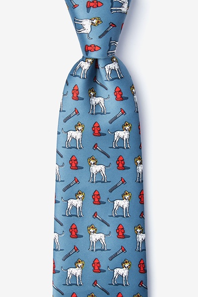 Slate Microfiber Dalmatian Firefighter Tie