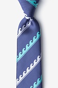 Ocean Waves Slate Extra Long Tie Photo (0)