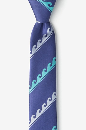 Ocean Waves Slate Skinny Tie